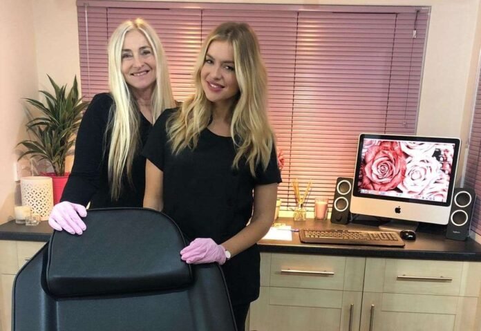 Former Miss England Kirsty Heslewood and mum Kerry running salon Rose Aesthetics near Bishop's Stortford with website support from 2019 Mr World Jack Heslewood
