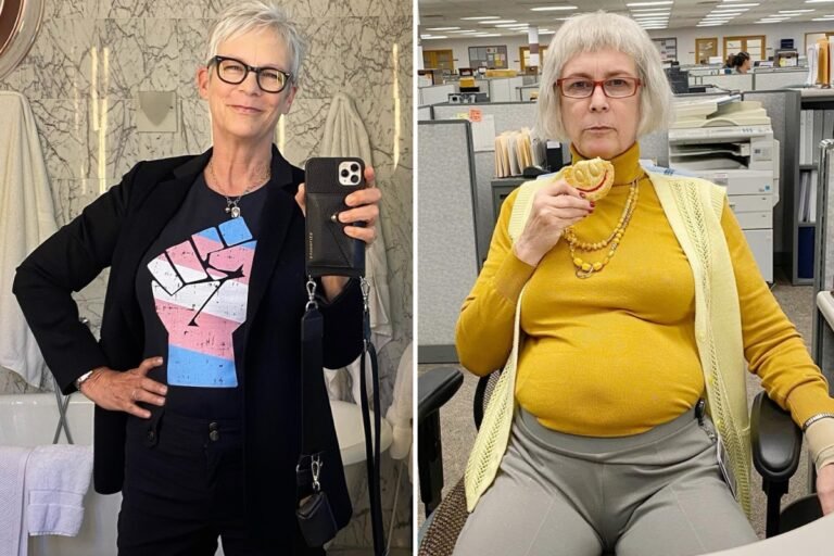 Jamie Lee Curtis shows off very different look after she refused ‘body-shapers, surgery, & sucking in stomach’ for movie