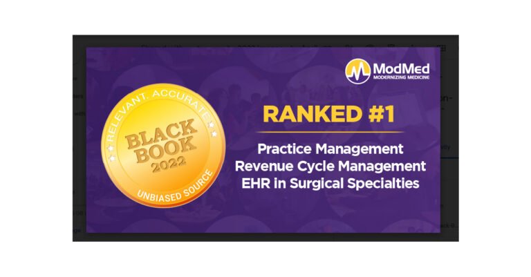 ModMed® Ranks #1 for Integrated Practice Management, Revenue Cycle Management and EHR in Surgical Specialties by Black Book Research for 4th Consecutive Year