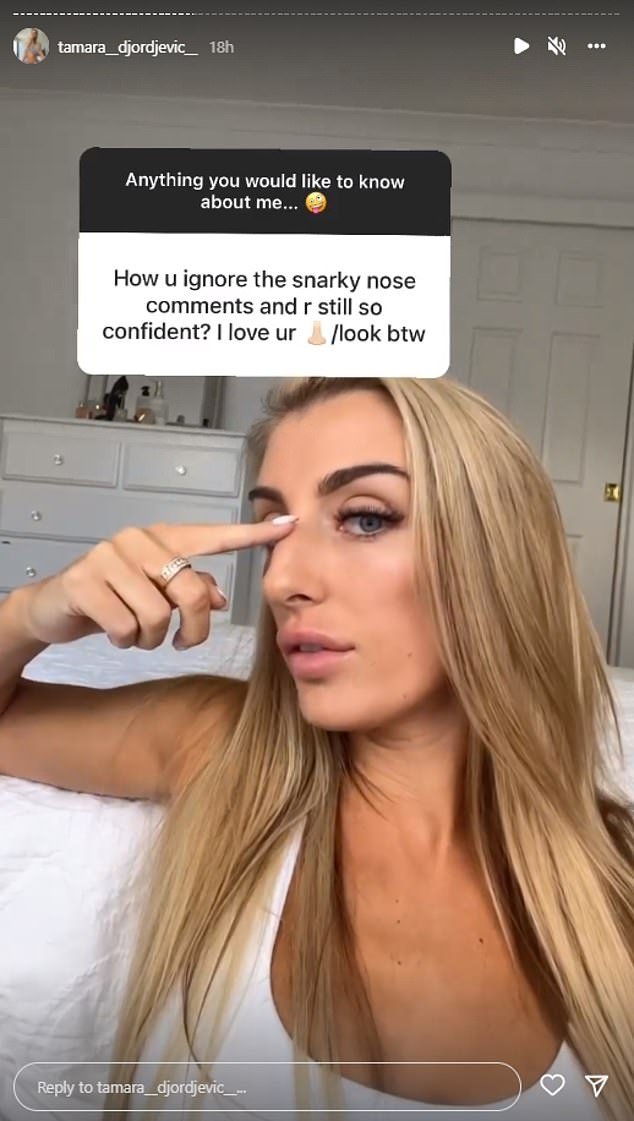 MAFS’ Tamara Djordjevic hits back at critics who make ‘snarky’ comments about her nose