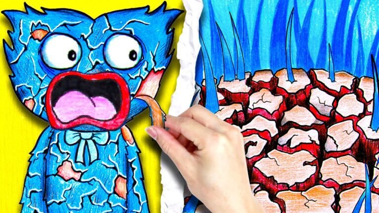 HUGGY WUGGY DRY CRACKED SKIN! How to Take Care of Skin? | Stop Motion Paper | Diam Paper Story